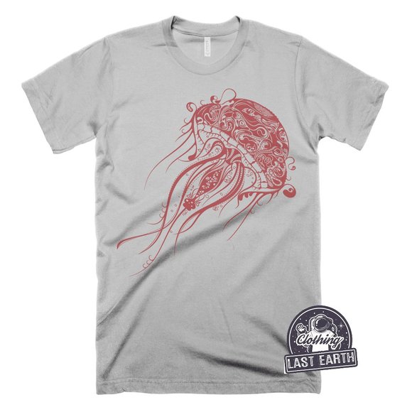 Jellyfish T-Shirt Nautical Shirt Beach Shirt Animal Graphic Tee Ocean Lover Gift - Picture 1 of 2